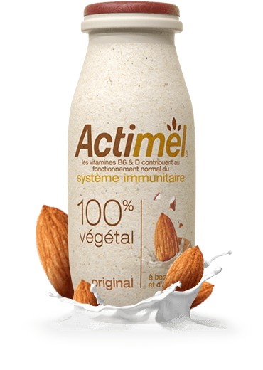 Packaging of Actimel plant based Almon flavor 