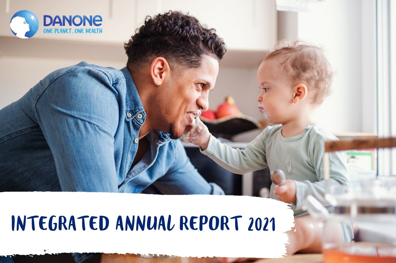 Home page of Danone Integrated Annual report 2021