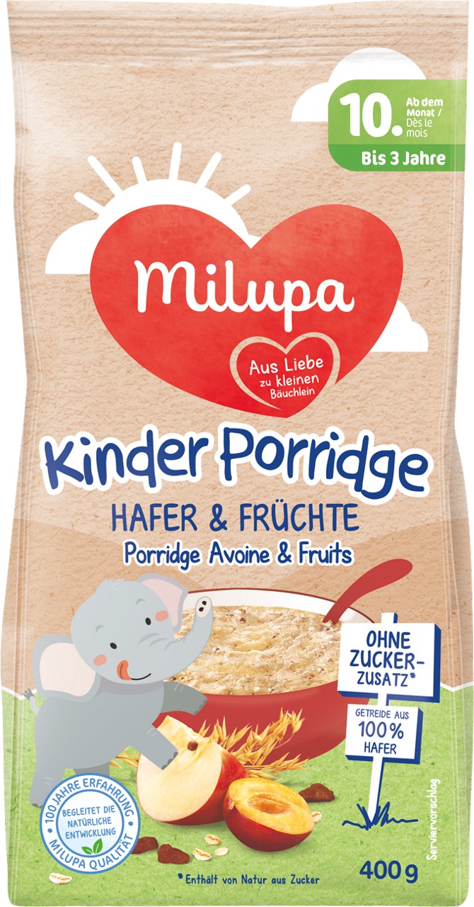 Milupa Kinder Porridge Hafer und Früchte