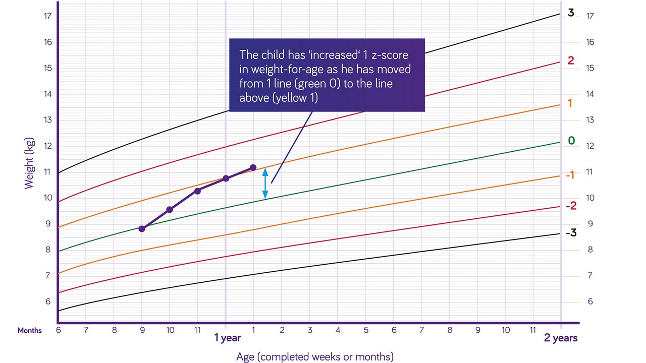 Nutricia pediatric DRM growth graph weight for age boys six months to two years