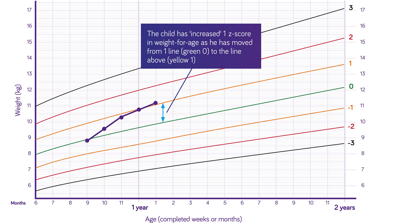 Nutricia pediatric DRM growth graph weight for age boys six months to two years