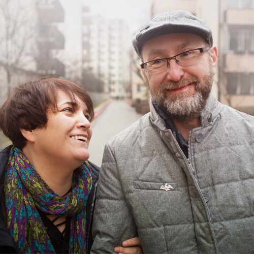 Oncology couple walking