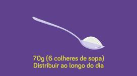70g (6 colheres de sopa) - distribuir ao longo do dia