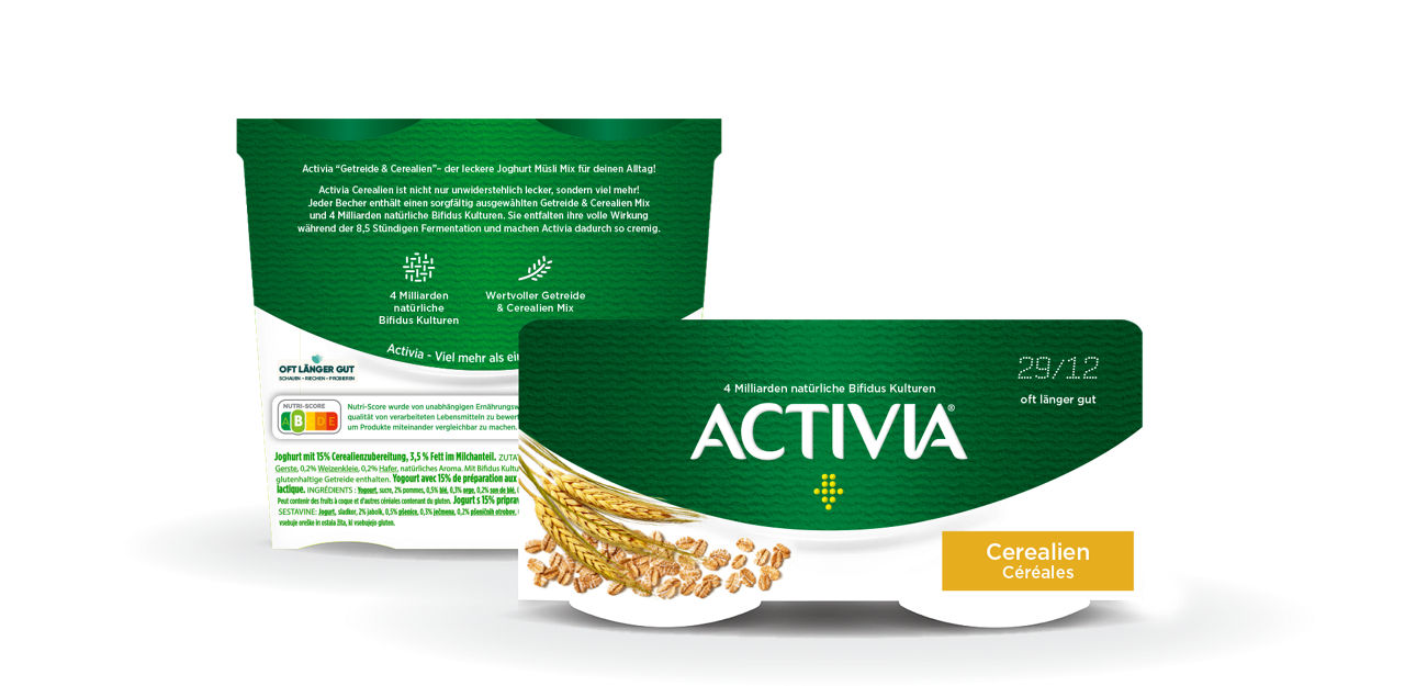 Activia Joghurts erstmals mit „Oft länger gut“ Hinweis neben dem Mindesthaltbarkeitsdatum (MHD)