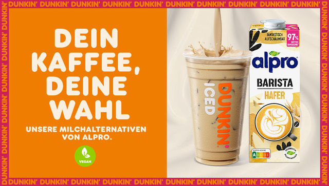 ALPRO IST EXKLUSIVER PARTNER FÜR PFLANZLICHE MILCHALTERNATIVEN IN DUNKIN‘ STORES IN ÖSTERREICH