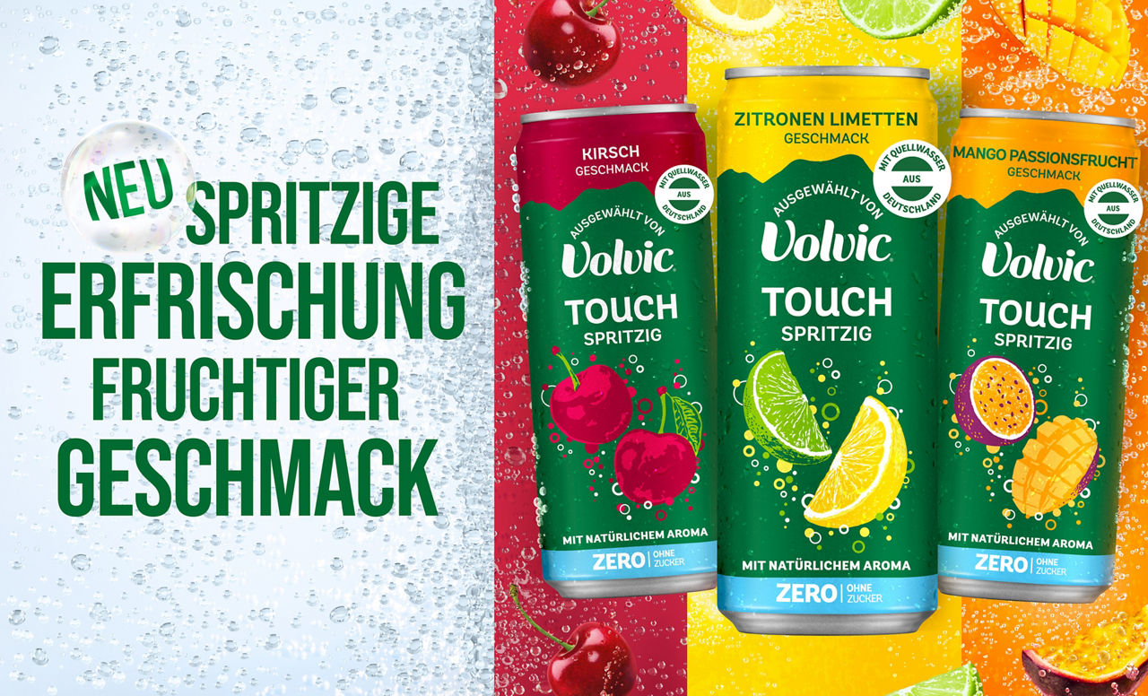 VOLVIC PRÄSENTIERT TOUCH SPRITZIG ZERO: DIE PRICKELNDE ABKÜHLUNG FÜR DEN SOMMER