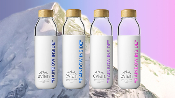 Bottles of Water Evian Rainbow Inside_fr
