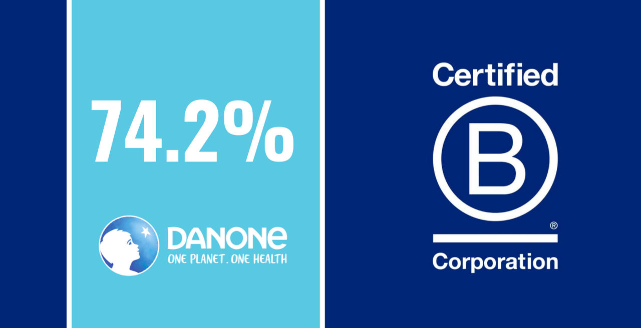 74.2% of Danone's sales are certified B Corp.