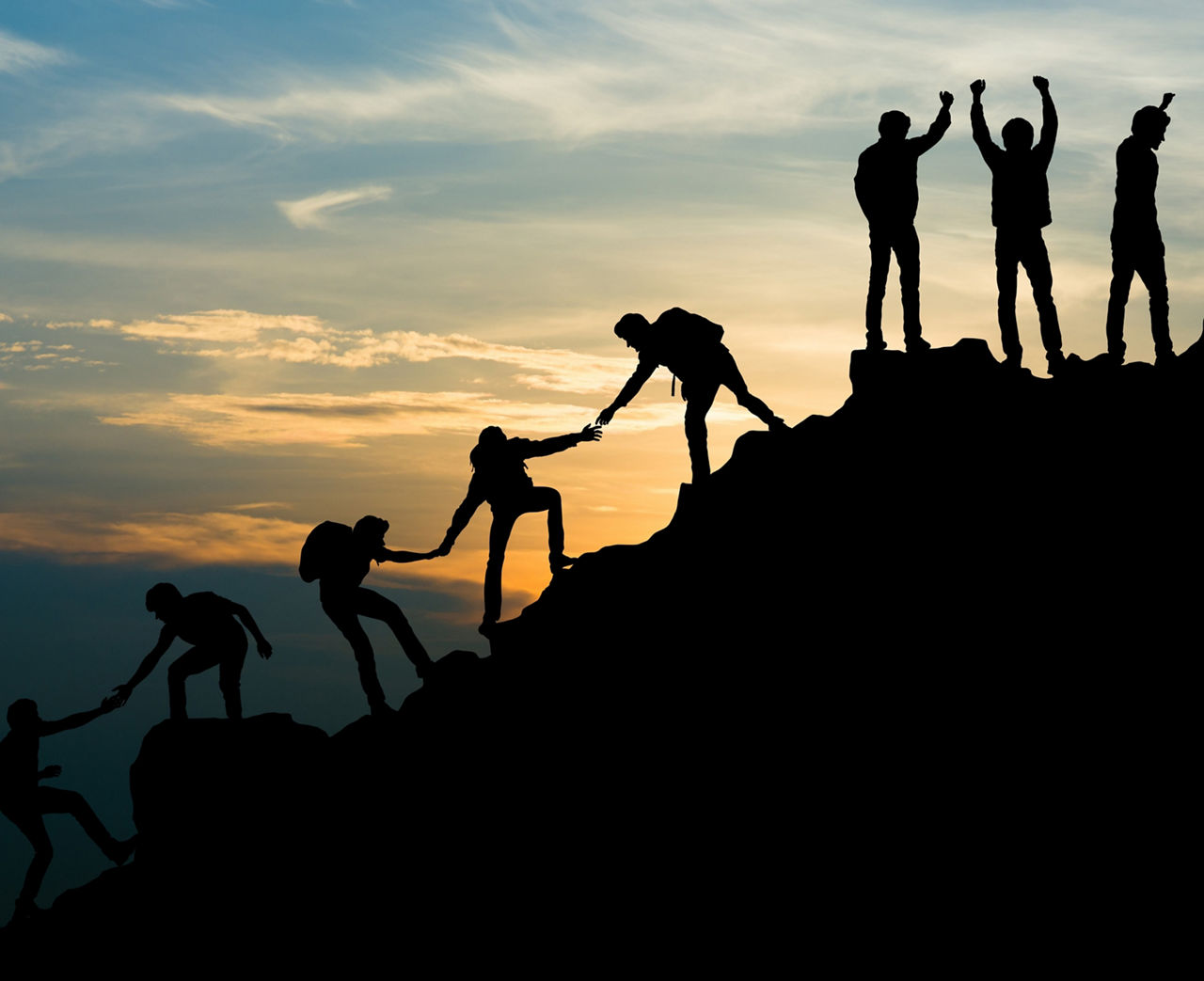 People climbing a mountain