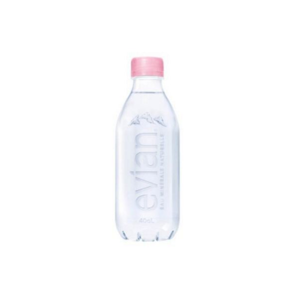 evian's label-free bottle packshot