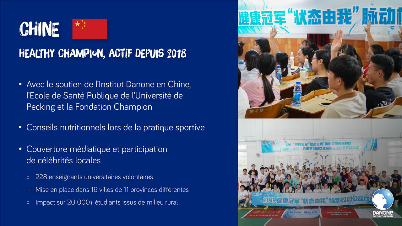 Programme Chine - " Healthy Champion " Lancé en 2018