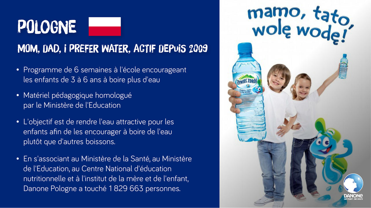 Programme Pologne - " Mom, Dad, I prefer water " Lancé en 2009