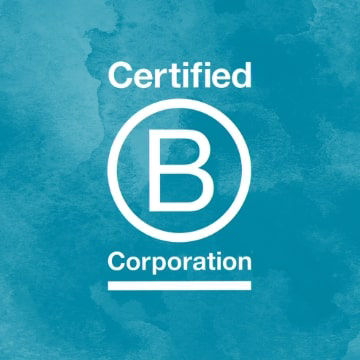 Logo B Corp - Danone bleu background