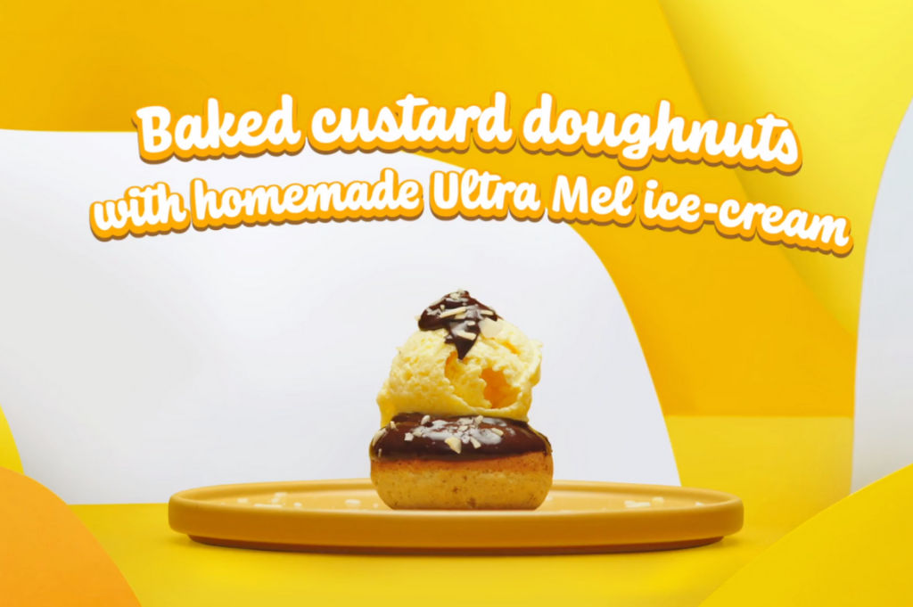 Baked Custard Donuts with UltraMel Ice-Cream