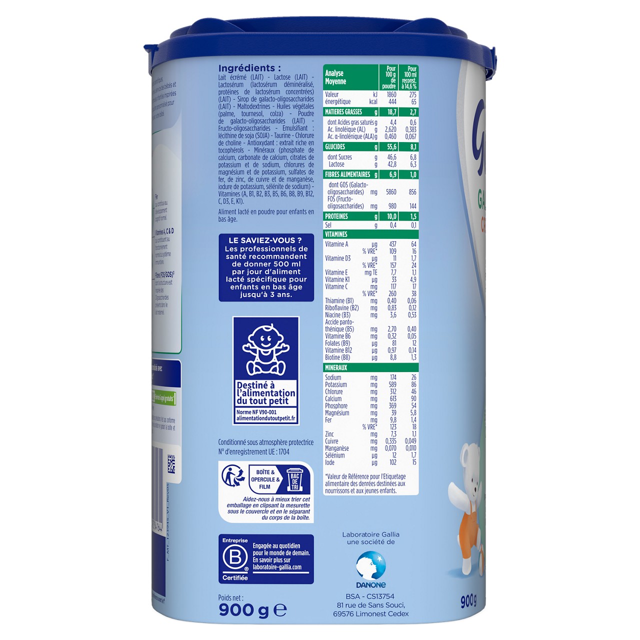Laboratoire Gallia-Galliagest Premium-Unflavoured-12m+-900 g