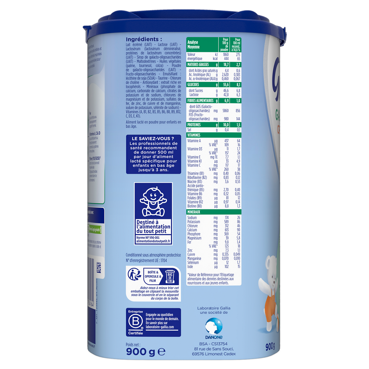 Laboratoire Gallia-Galliagest Premium-Unflavoured-12m+-900 g