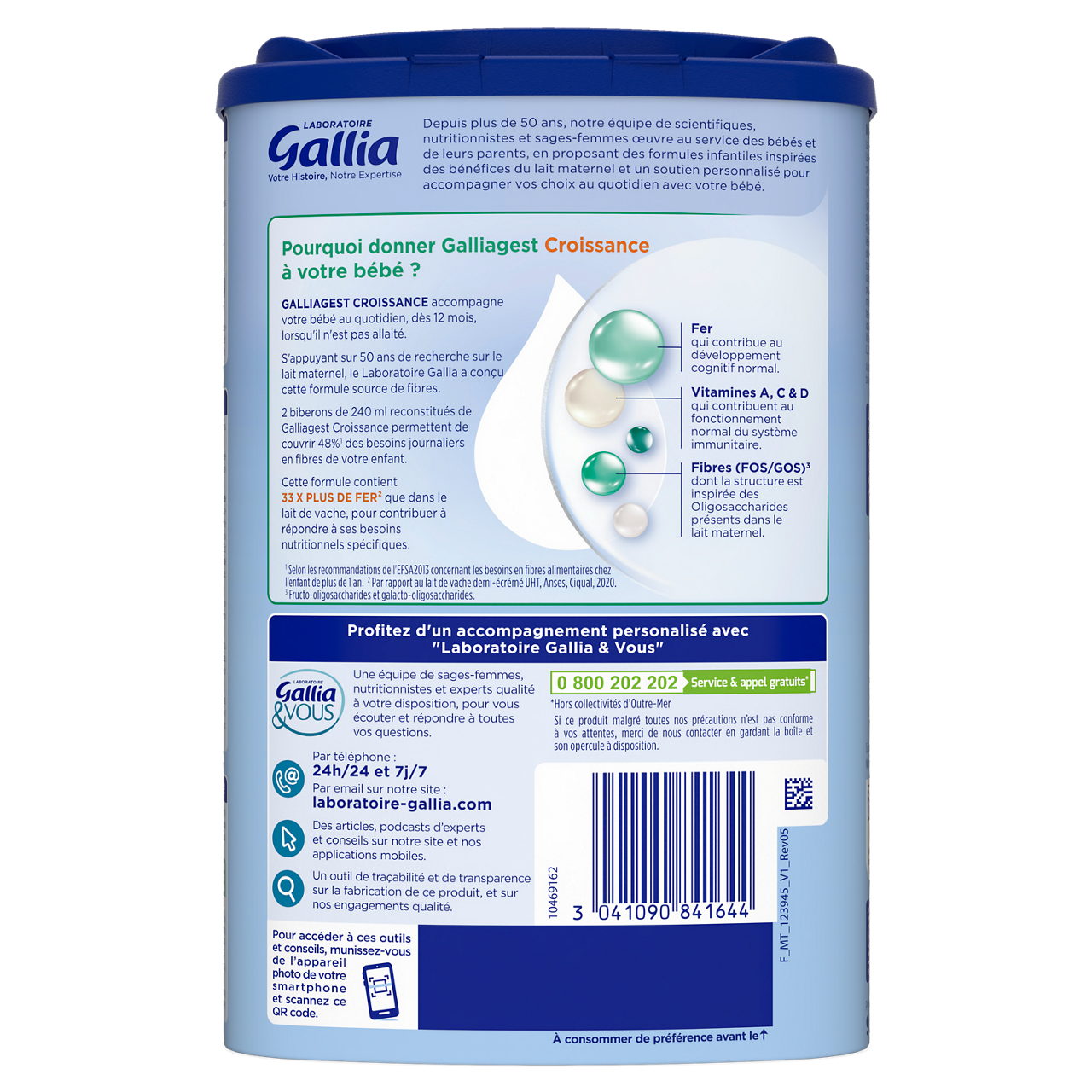 Laboratoire Gallia-Galliagest Premium-Unflavoured-12m+-900 g