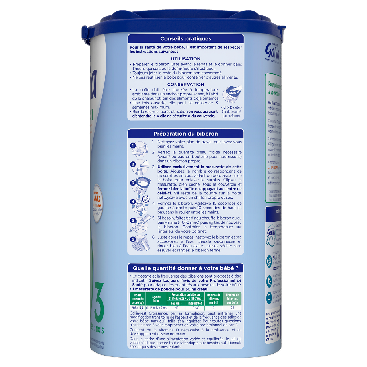 Laboratoire Gallia-Galliagest Premium-Unflavoured-12m+-900 g