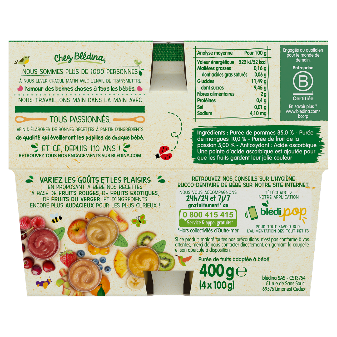 Blédina-Bledina-Apple and Mango-8m+-400 g