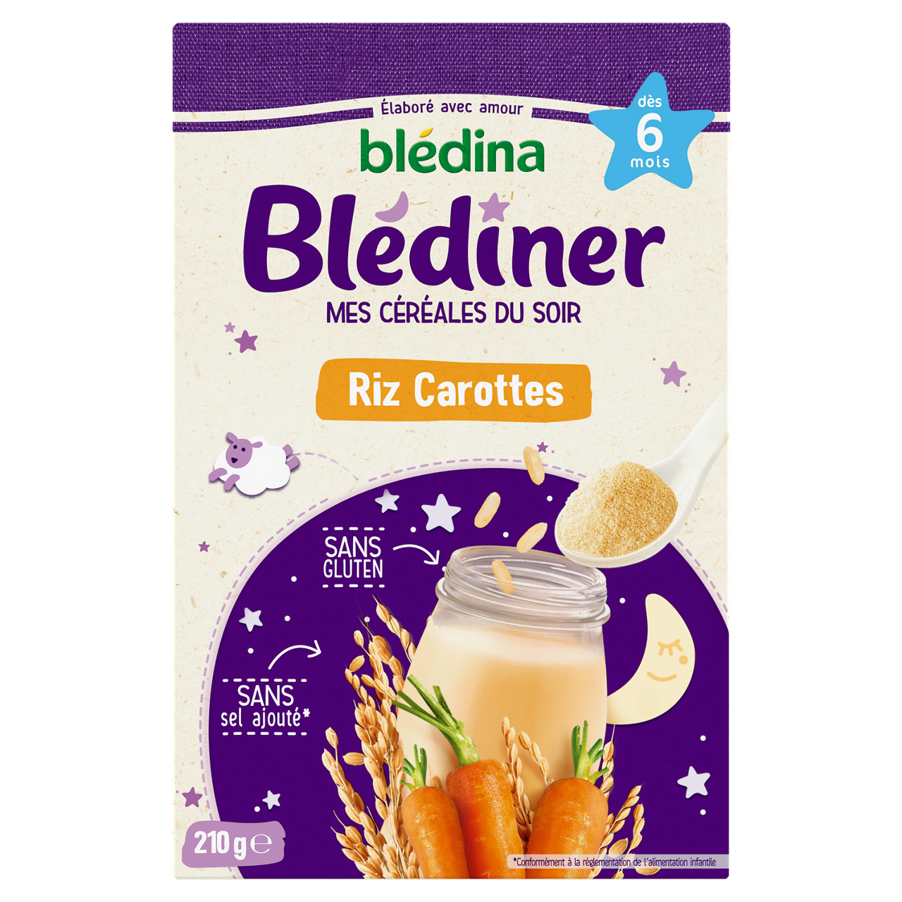 Blédina - Blédiner - Rice carrot - 6m+ - 210 g