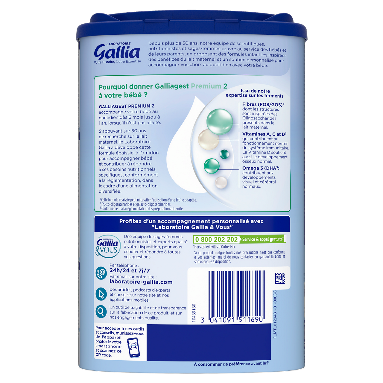 Laboratoire Gallia-Galliagest Premium-Unflavoured-6-12m-820 g