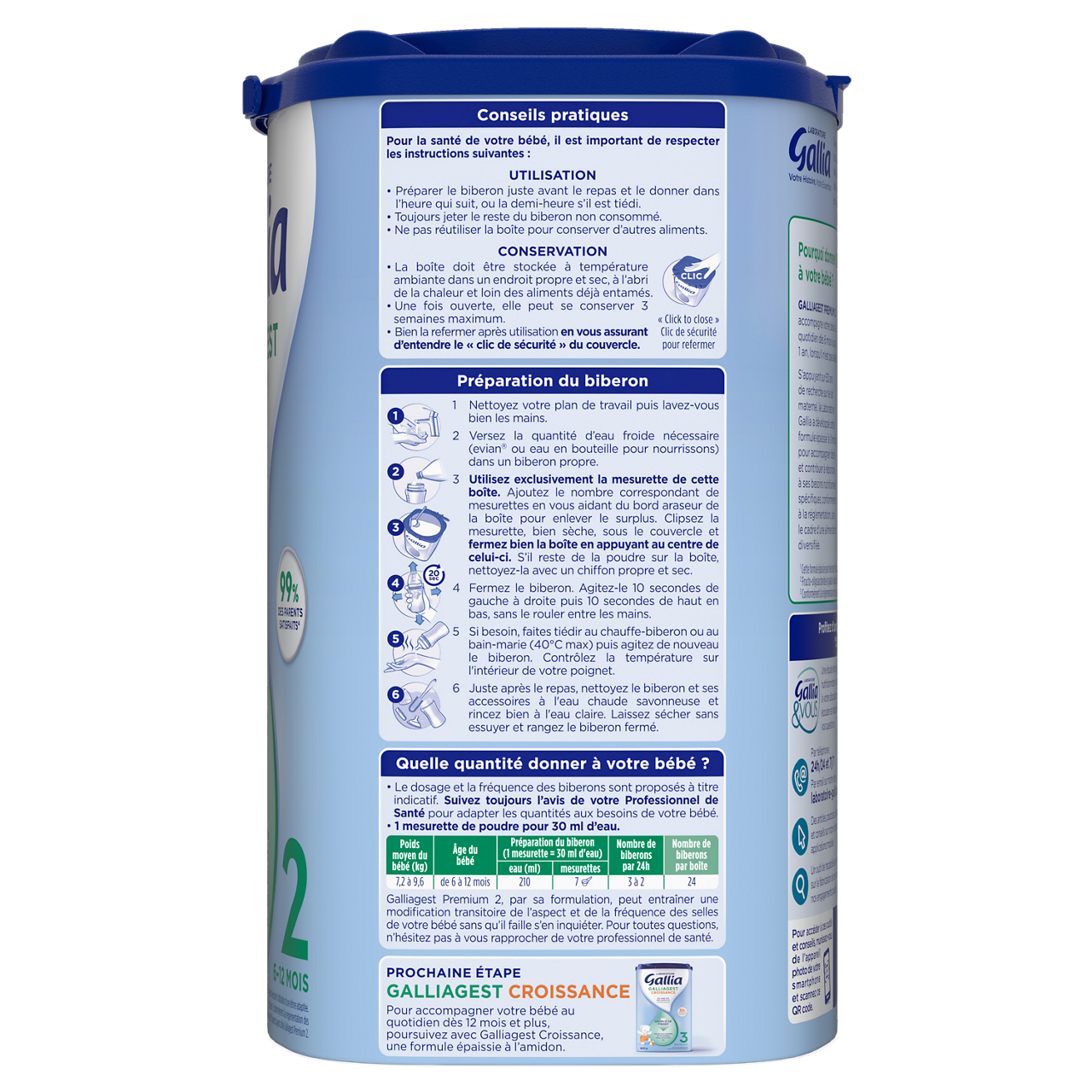 Laboratoire Gallia-Galliagest Premium-Unflavoured-6-12m-820 g