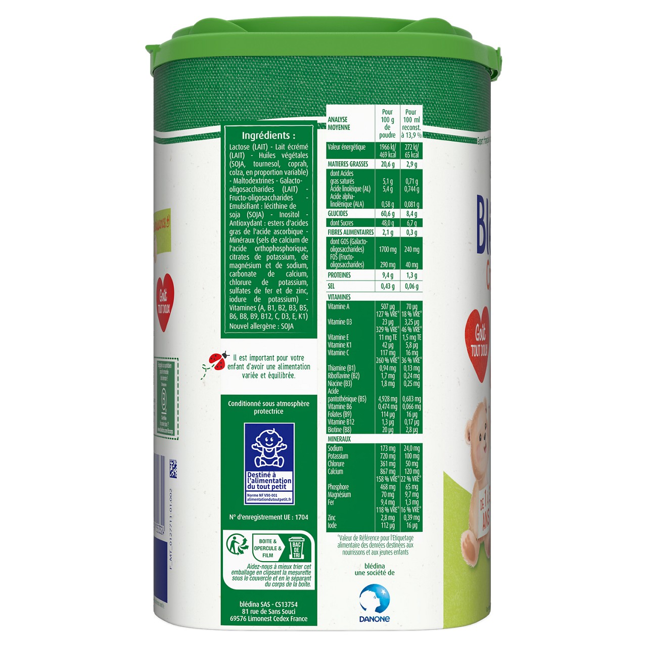Blédina-Blédilait Croissance-Unflavoured-1y-3y-900 g