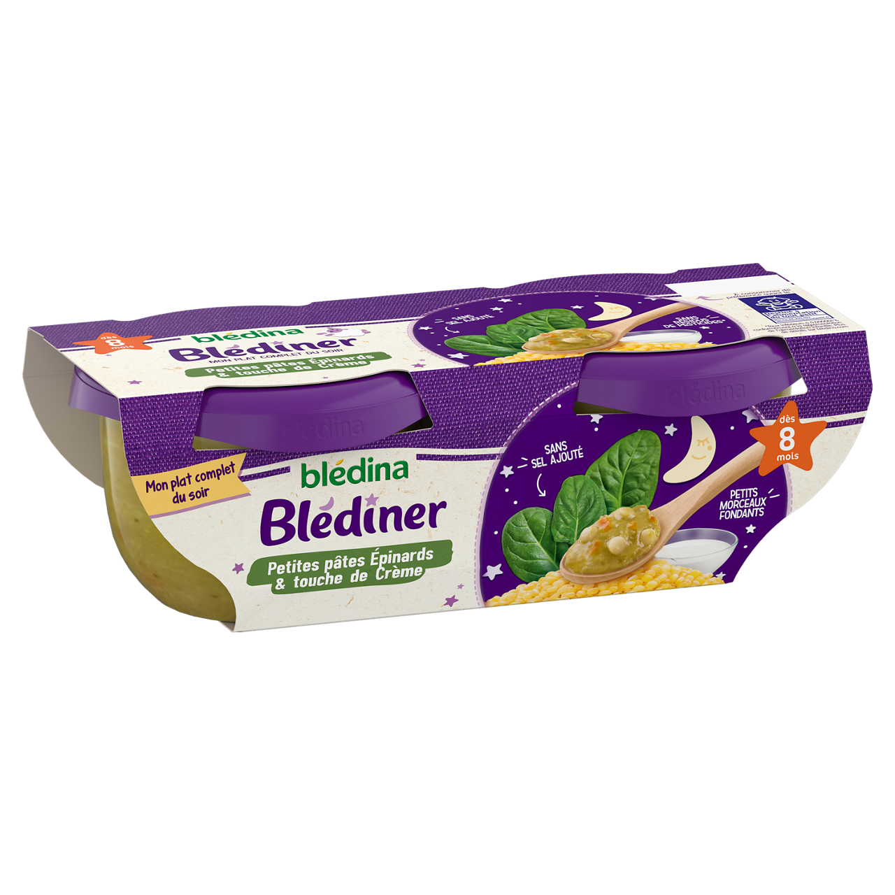 Blédina-Blediner-Cream Spinach Pasta-8m+-400 g