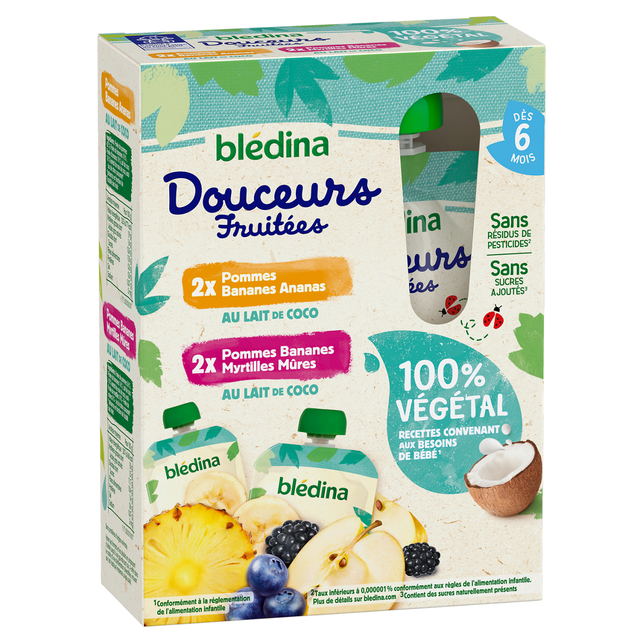 Blédina-Bledina-Mix Berries Coconut-6m+-360 g