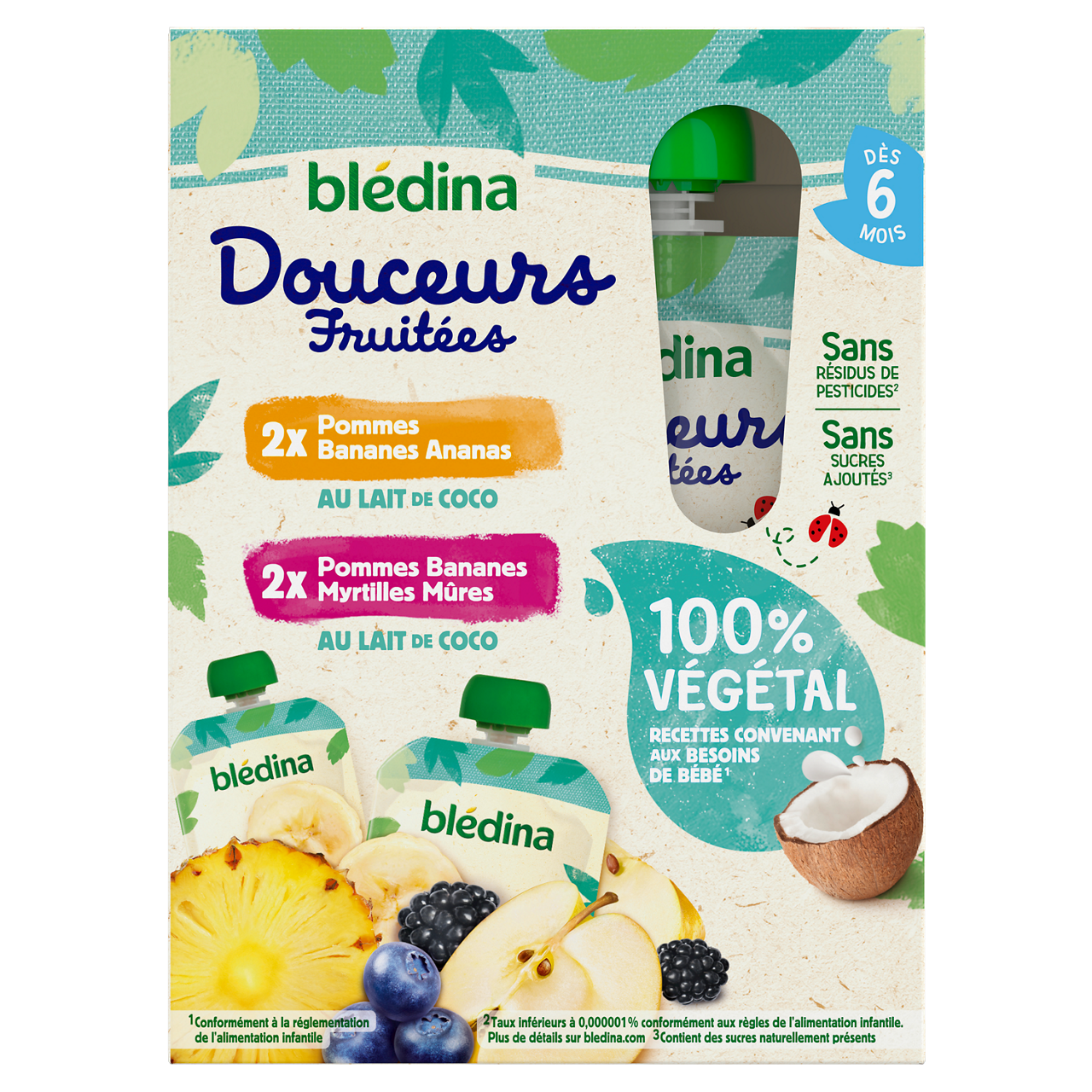 Blédina-Bledina-Mix Berries Coconut-6m+-360 g