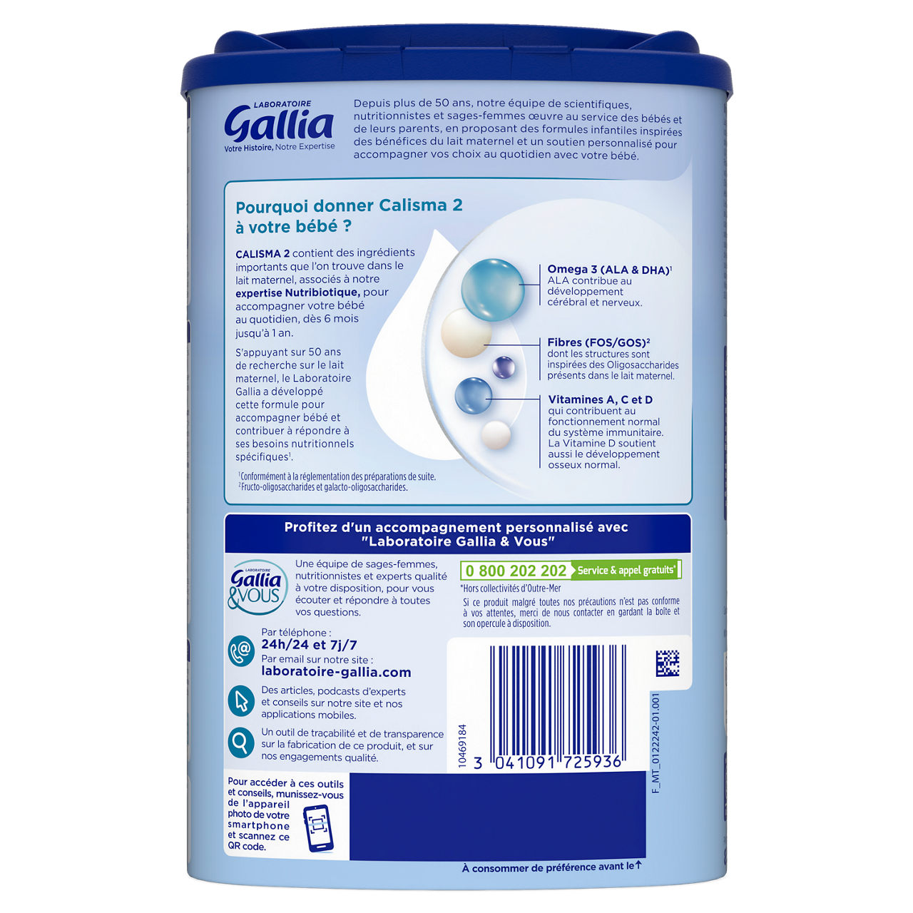 Laboratoire Gallia-Calisma-Unflavoured-6-12m-830 g