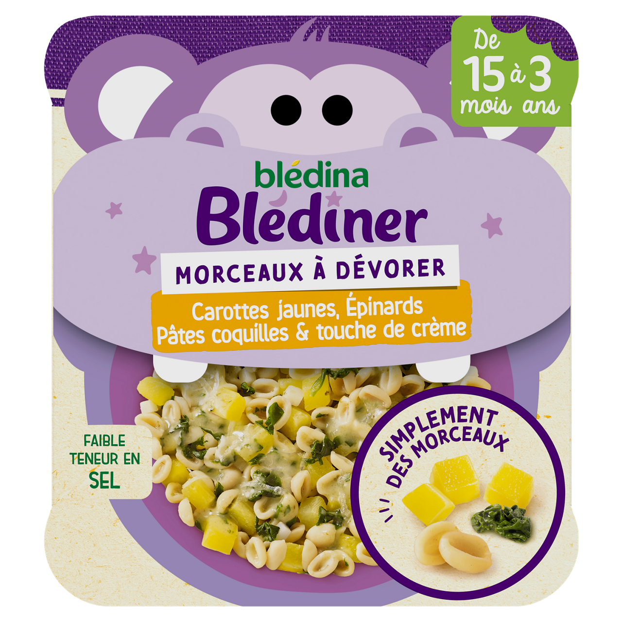 Blédina-Bledina-Spinach Carrot Macaronis-15m+-200 g