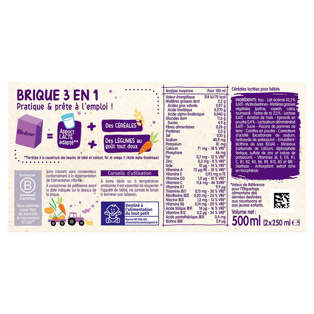 Blédina  - Blédiner - Spinach - 2 x 250 ml - 6m+