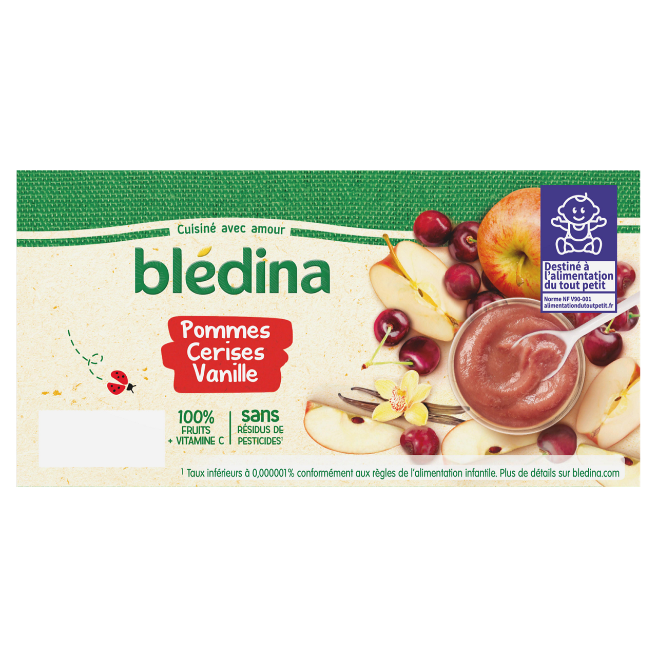 Blédina  - Blédina - Apple Cherry Vanilla - 4 x 100 g - 8m+
