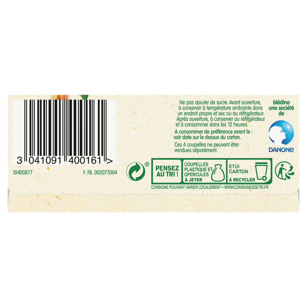 Blédina  - Blédina - Apple Peach Strawberry - 4 x 100 g - 6m+