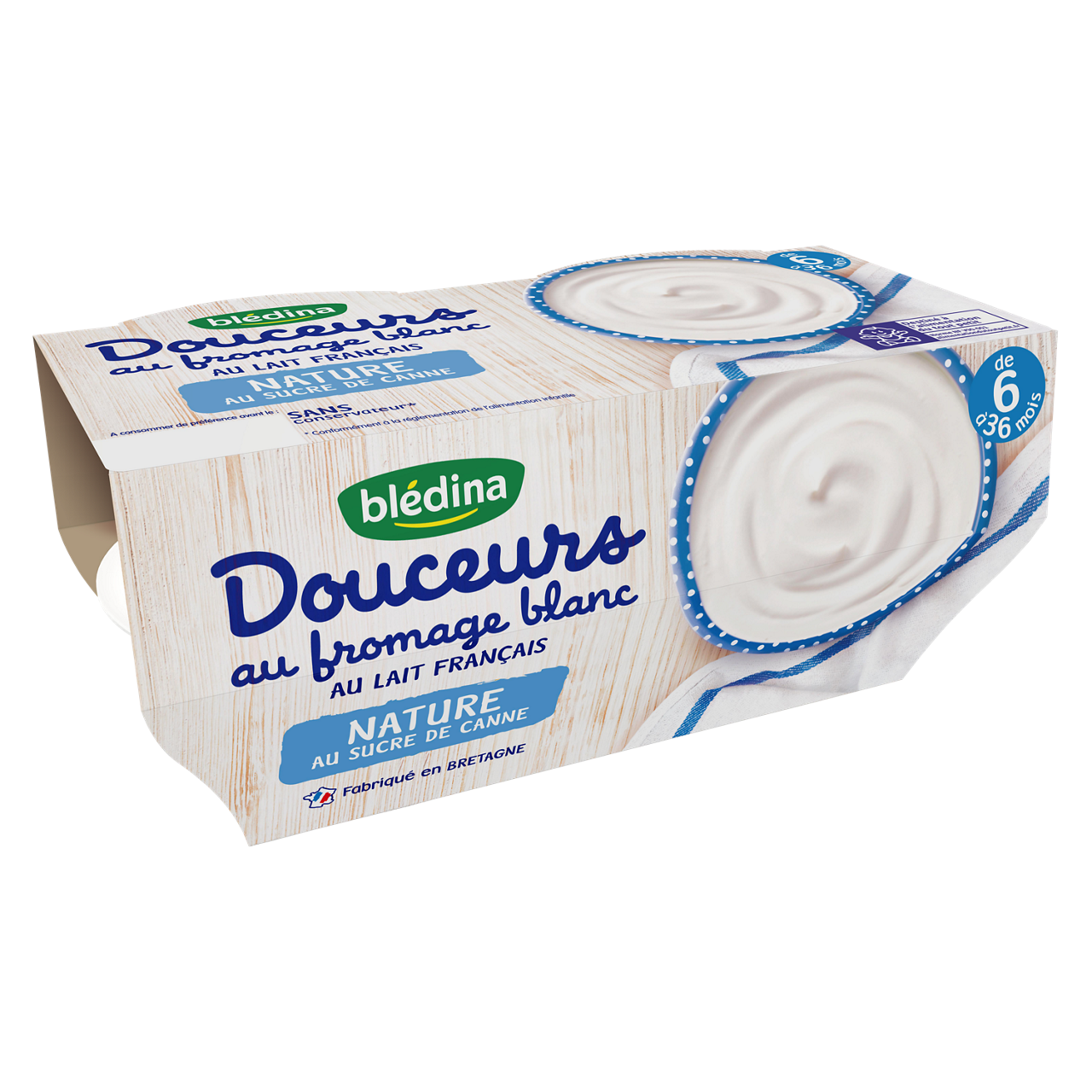 Blédina  - Douceurs au fromage blanc - Natural - 4 x 100 g - 6-36m