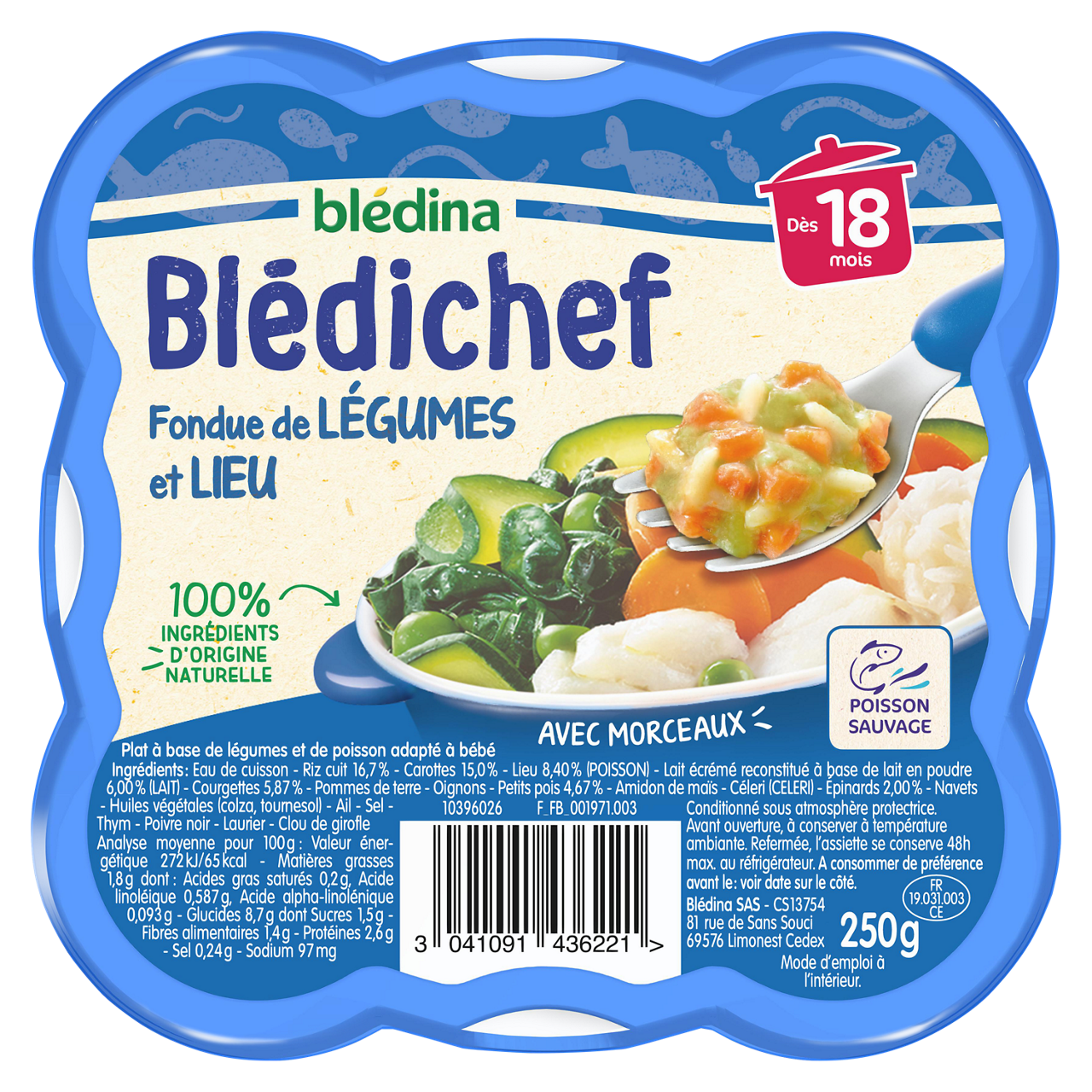 Blédina - Blédichef - Vegetables Fish - 250 g - 18m+