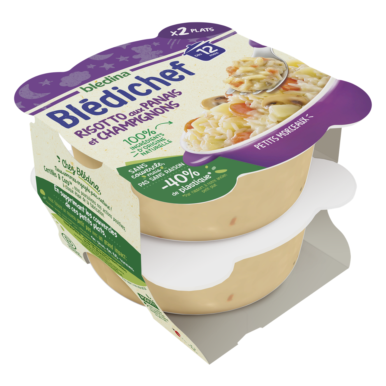 Blédina - Blédichef - Risotto Parsnip and Mushroom - 2 x 230 g - 12m+