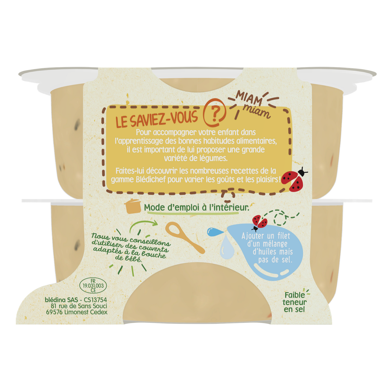 Blédina - Blédichef - Risotto Parsnip and Mushroom - 2 x 230 g - 12m+