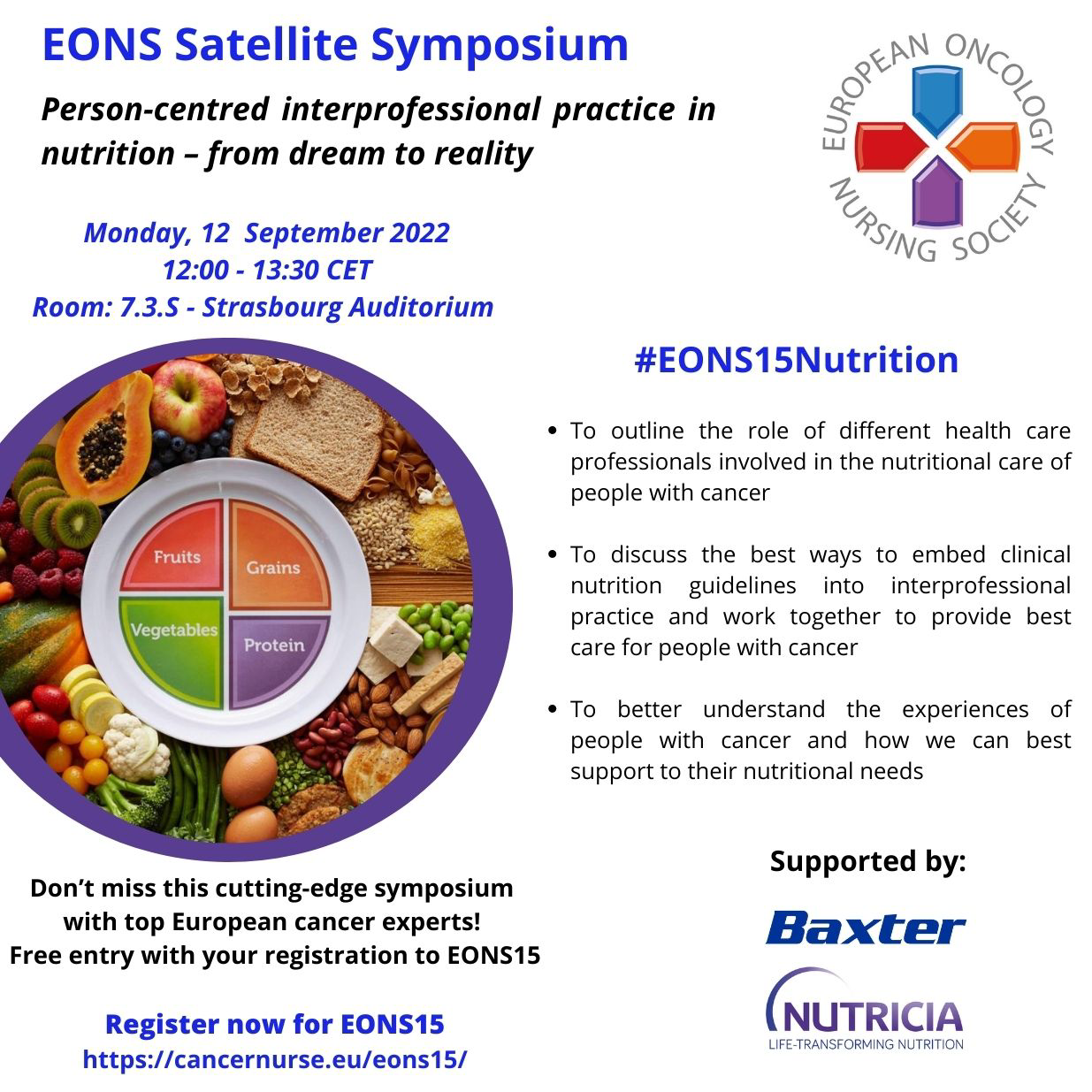 Join the EONS symposium, proudly supported by Nutricia