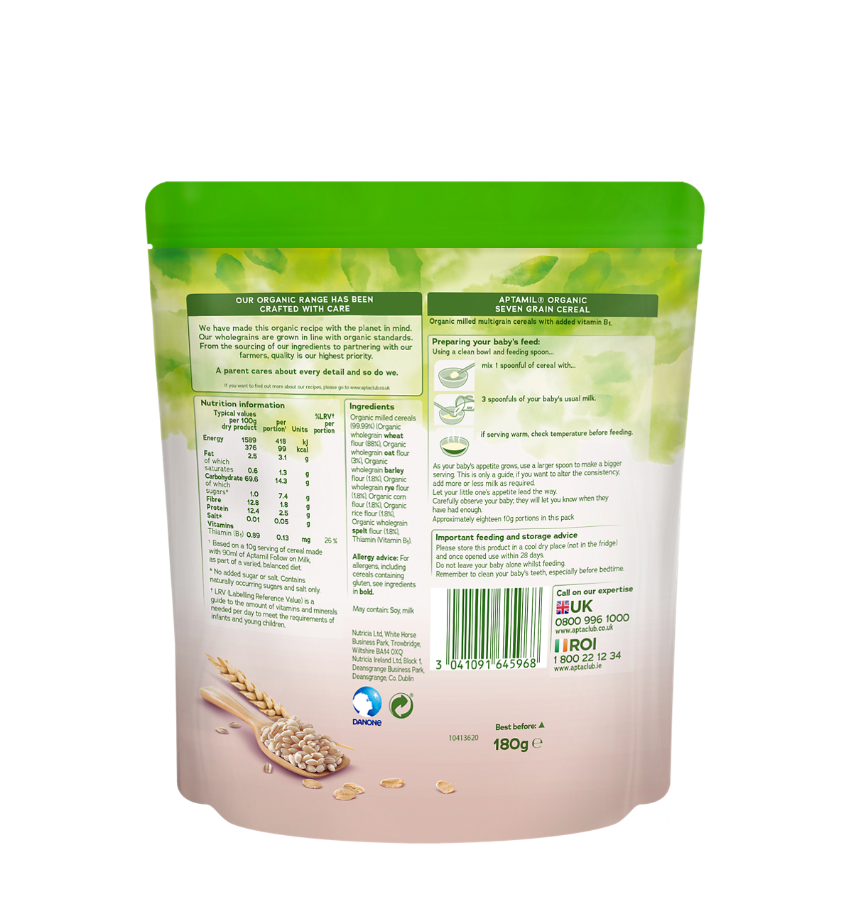 Aptamil<sup>®</sup> Organic Seven Grain Cereal 180g