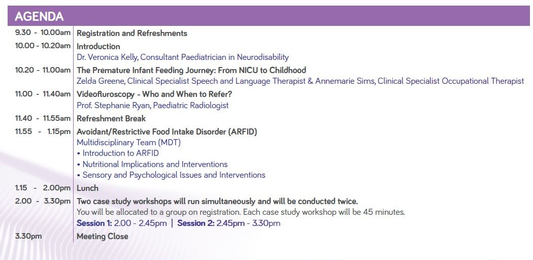 Complex feeding study day agenda image
