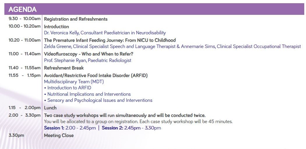 Complex feeding study day agenda image