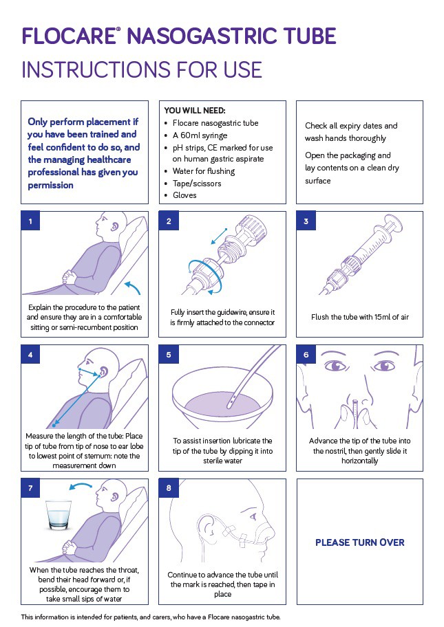 Flocare nasogastric tube instructions