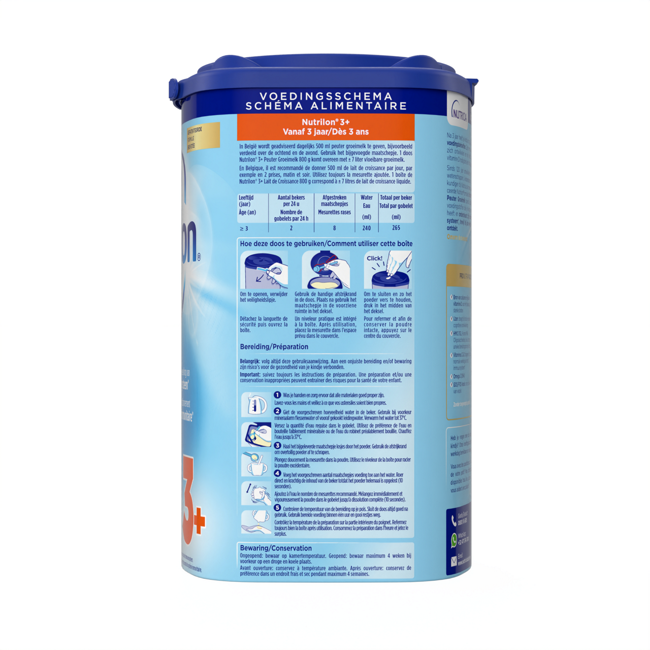 Nutrilon® 3+ Lait de Croissance est à utiliser en complément d'une alimentation saine et diversifiée.
