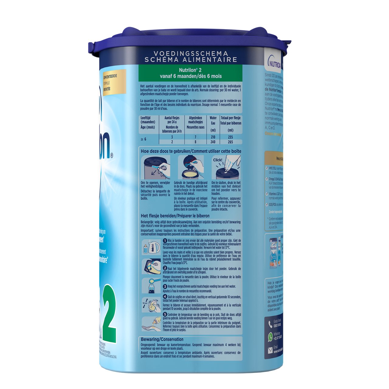 Nutrilon® 2 est un lait de suite qui convient aux bébés dès l'âge de 6 mois, en complément d'une alimentation saine et diversifiée.