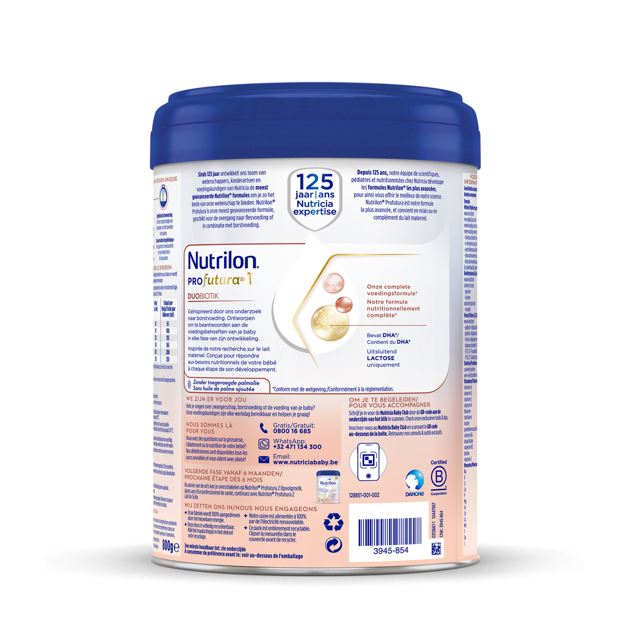 Nutrilon® Profutura 1 est un lait pour nourrissons qui convient dès la naissance, si l'allaitement n'est pas possible ou en complément du lait maternel.