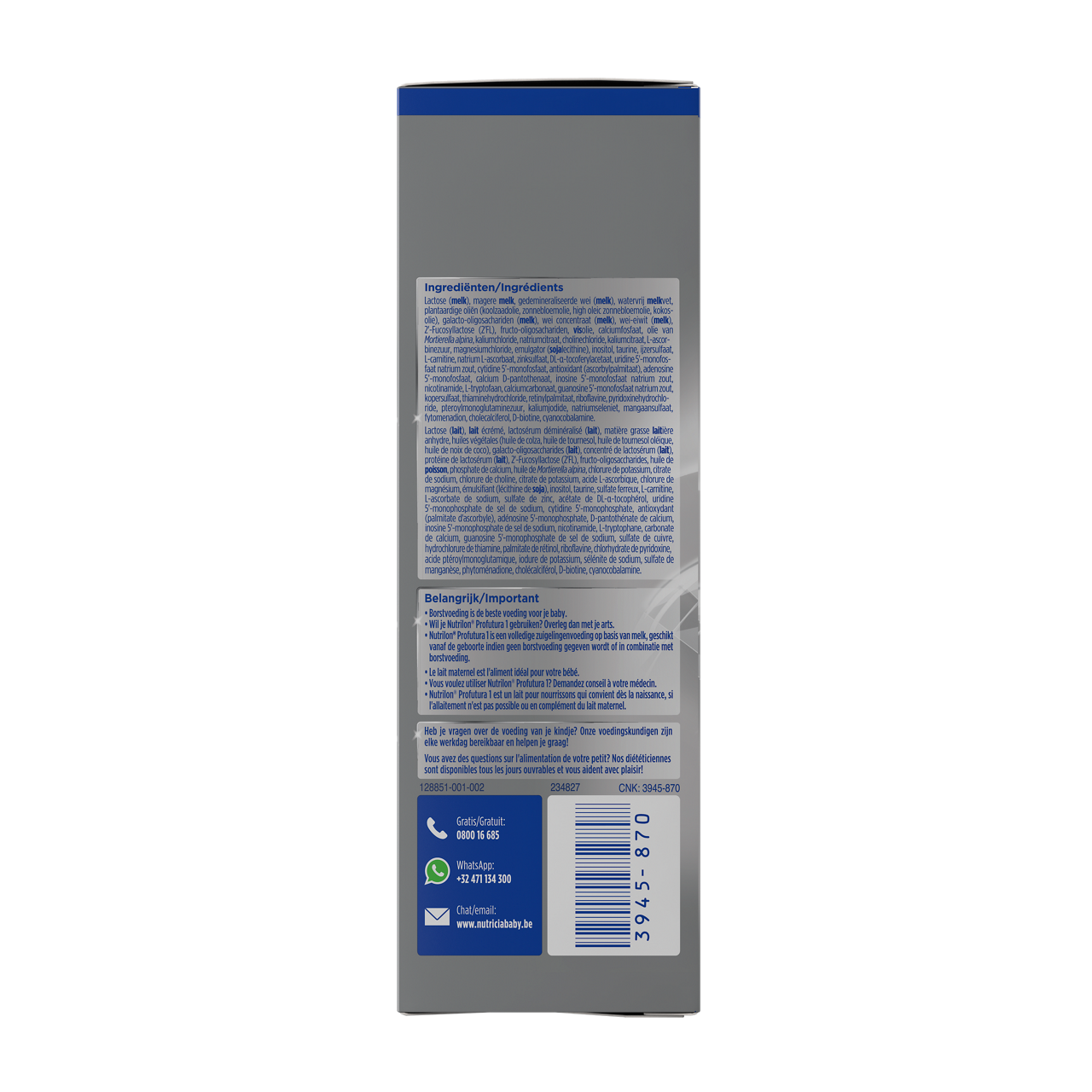 Nutrilon® Profutura 1 est un lait pour nourrissons qui convient dès la naissance, si l'allaitement n'est pas possible ou en complément du lait maternel.