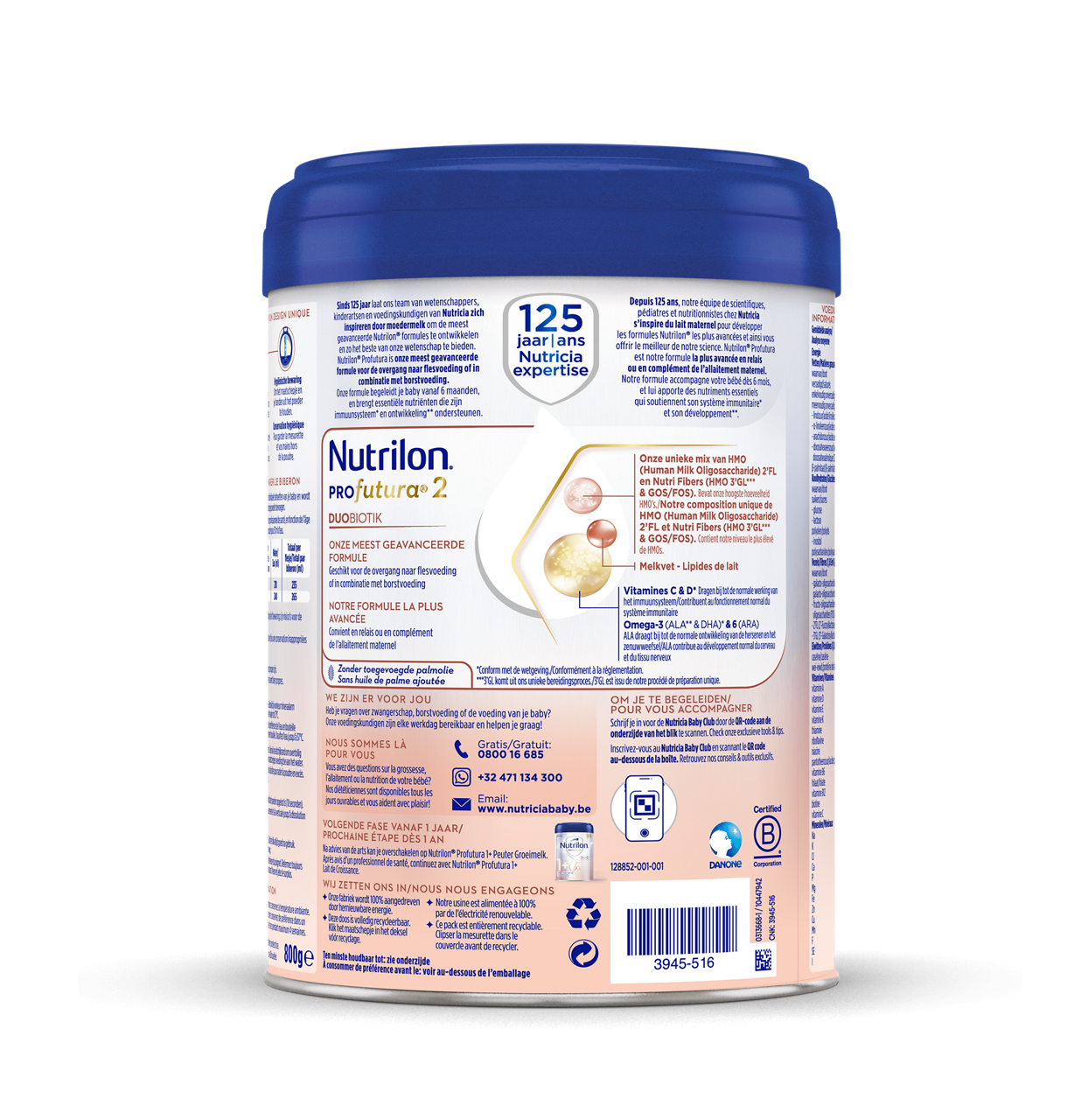 Nutrilon® Profutura 2 est un lait de suite adapté aux besoins nutritionnels des bébés dès l'âge de 6 mois, comme élément d'une alimentation saine et diversifiée.