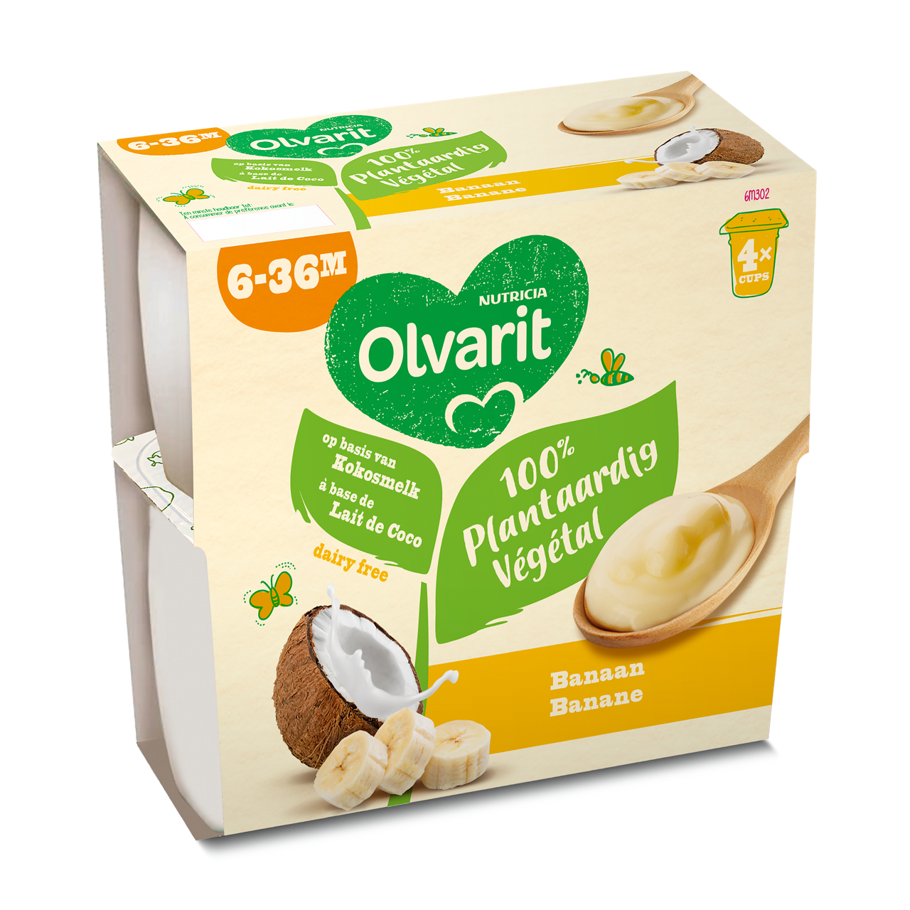 Olvarit, brasse 100% végétal à base de lait de coco. Visitez Olvarit.be pour plus d'informations sur la nutrition de votre bébé et sur les produits Olvarit.
